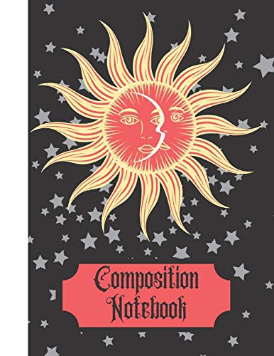 Composition Notebook: Vintage Sun, Moon, and Stars (WIDE RULED) - Writing Gift for Witches, Wizards, Kids and Adults