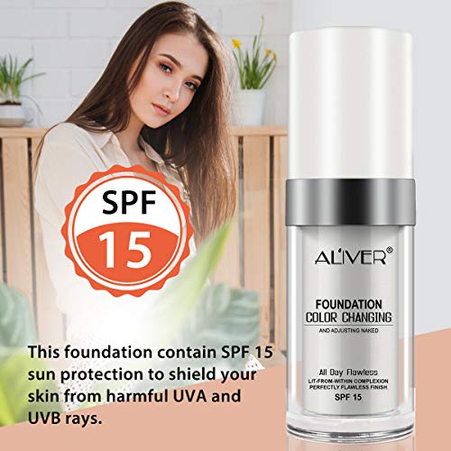 Concealer Cover Cream, Flawless Colour Changing Foundation Makeup, Warm Skin Tone Moisturizing Cover, Foundation liquid Base Nude Face Moisturizing