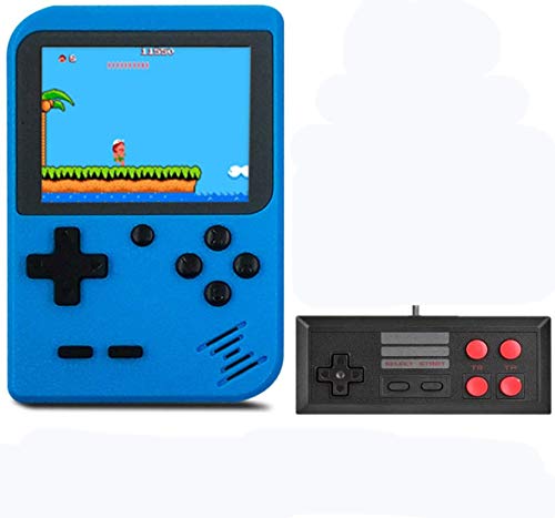 Consola de juegos portátil, JIAYIDA Mini consola de juegos retro para niños, con 400 juegos clásicos de NES FC, Salida de TV AV, Batería recargable 800mAh, Muy buen regalo de cumpleaños/Navidad (Azul)