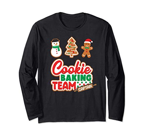 Cookie Baking Team Captain Galleta Jengibre Navidad Familia Manga Larga