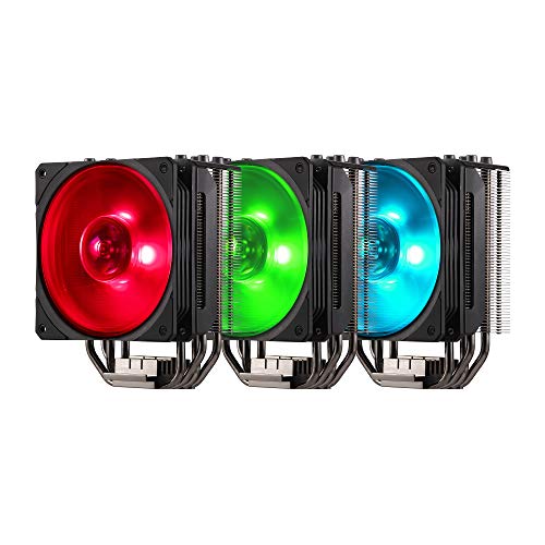 Cooler Master Hyper 212 RGB Black Edition Sistema Refrigeración - Elegante, Llamativo y Preciso - 4 Tubos de Calor Contacto Directo Continuo con Aletas, Ventilador SF120R RGB