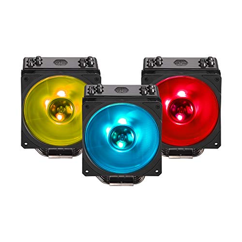 Cooler Master Hyper 212 RGB Black Edition Sistema Refrigeración - Elegante, Llamativo y Preciso - 4 Tubos de Calor Contacto Directo Continuo con Aletas, Ventilador SF120R RGB