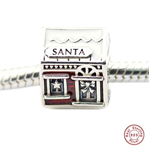 COOLTASTE - Cuentas de Navidad para regalo de Navidad de Papá Noel, plata de ley 925, compatible con pulseras Pandora originales, joyería de moda