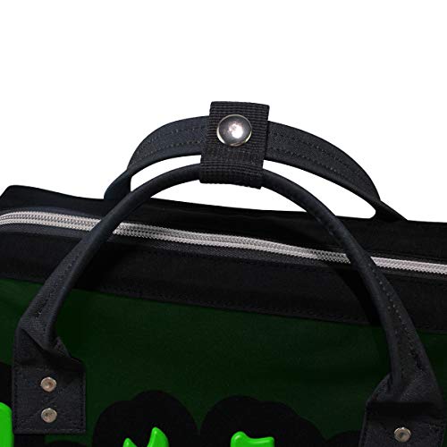 COOSUN Mucus Horror verde Halloween goteo bolsa de pañales, gran capacidad Muti-función mochila de viaje