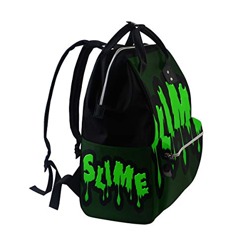 COOSUN Mucus Horror verde Halloween goteo bolsa de pañales, gran capacidad Muti-función mochila de viaje