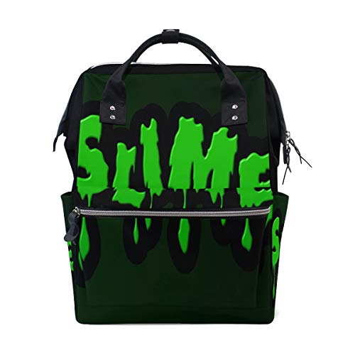 COOSUN Mucus Horror verde Halloween goteo bolsa de pañales, gran capacidad Muti-función mochila de viaje