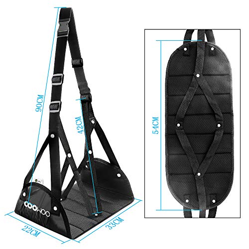 COOWOO Reposapiés Portátil de con Diseño Separado, Hamaca para Pie de Viaje Previene la Hinchazón y el Dolor -Proporciona Relajación y Comodidad para el Viaje, Accesorios para la Oficina, Avión, Tren