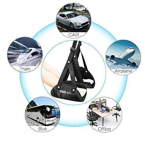 COOWOO Reposapiés Portátil de con Diseño Separado, Hamaca para Pie de Viaje Previene la Hinchazón y el Dolor -Proporciona Relajación y Comodidad para el Viaje, Accesorios para la Oficina, Avión, Tren