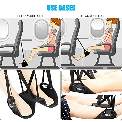 COOWOO Reposapiés Portátil de con Diseño Separado, Hamaca para Pie de Viaje Previene la Hinchazón y el Dolor -Proporciona Relajación y Comodidad para el Viaje, Accesorios para la Oficina, Avión, Tren