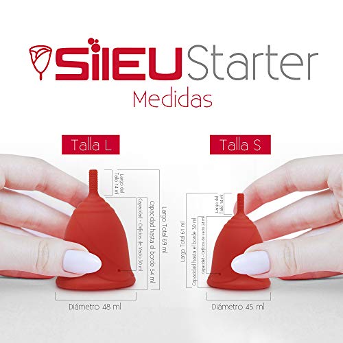 Copa Menstrual Sileu Cup Soft - Ayuda prevenir infecciones urinarias, cistitis, vejigas sensibles, calambres, cólicos menstruales - Disminuye dolor causado por menstruación - Talla S + L, Transparente