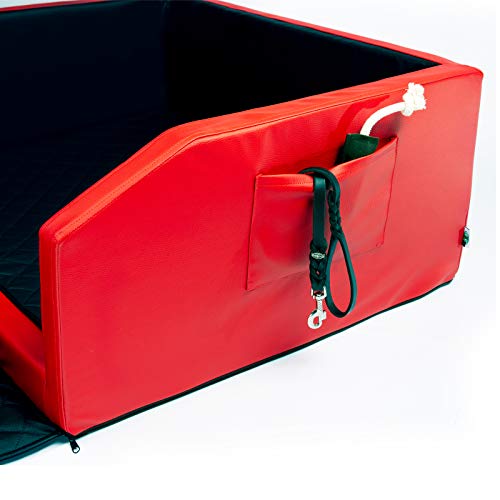 CopcoPet Travel Bed/Cama de Viaje para Perros, de Piel sintética/Cama para Perros/colchón para Animales Repelente al Agua/Cama para Perros con Manta como protección contra arañazos y Suciedad