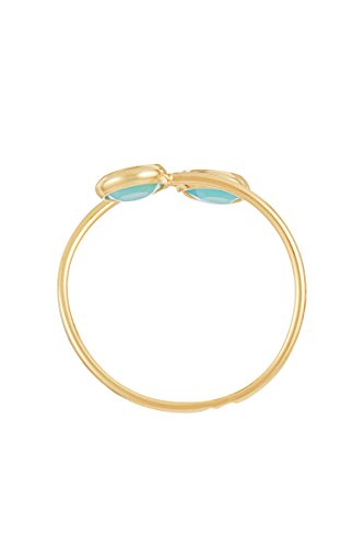 Córdoba Jewels | Sortija en Plata de Ley 925 bañada en Oro con Piedra semipreciosa con diseño Duo Dolce Jade Gold