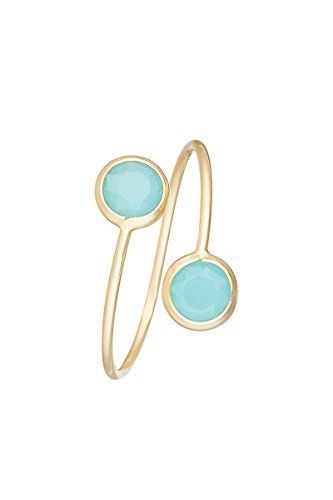 Córdoba Jewels | Sortija en Plata de Ley 925 bañada en Oro con Piedra semipreciosa con diseño Duo Dolce Jade Gold