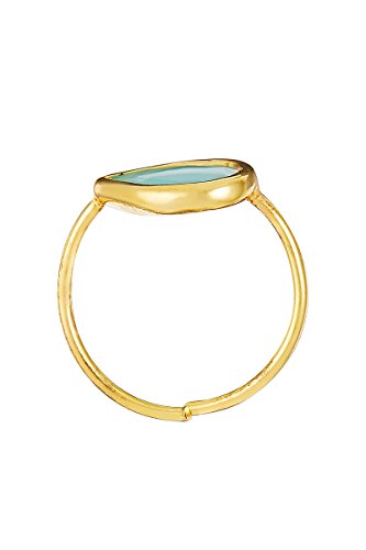 Córdoba Jewels | Sortija en Plata de Ley 925 bañada en Oro con Piedra semipreciosa con diseño Lágrima Jade Gold