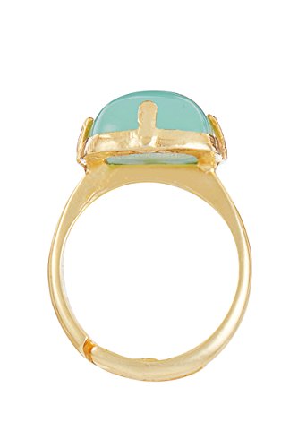 Córdoba Jewels | Sortija en Plata de Ley 925 bañada en Oro con Piedra semipreciosa con diseño Square Jade Gold