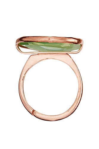 Córdoba Jewels | Sortija en Plata de Ley 925 bañada en Oro Rosa con Piedra semipreciosa con diseño Luxury Jade Rose Gold