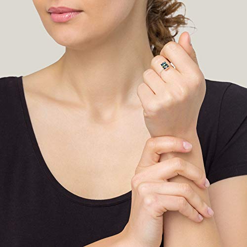 Córdoba Jewels | Sortija en plata de ley 925 con cristales by Swarovski con diseño Rectángulo Jade Swarovski Silver