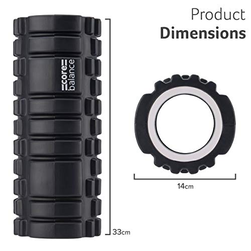 CORE BALANCE Rodillo de Espuma con Rejilla para Masaje. Alivia Dolor Muscular, Ideal para Puntos gatillo miofascial y Tejidos Profundos. Esencial para Masaje Deportivo, Fitness, Pilates, Yoga, fisio
