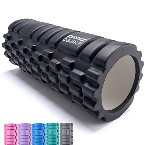 CORE BALANCE Rodillo de Espuma con Rejilla para Masaje. Alivia Dolor Muscular, Ideal para Puntos gatillo miofascial y Tejidos Profundos. Esencial para Masaje Deportivo, Fitness, Pilates, Yoga, fisio