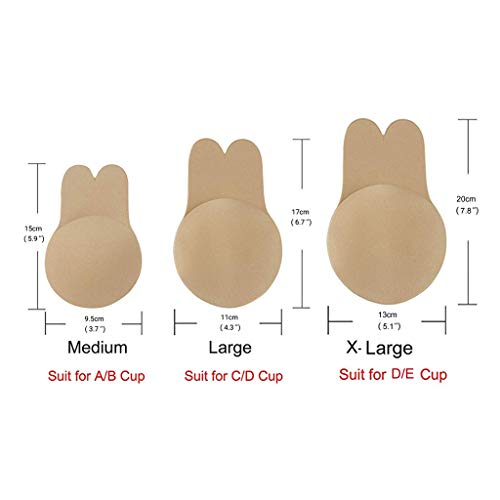 Coriver Pastillas de silicona Levantamiento de senos, sujetador sin tirantes push up, adhesivo invisible, reutilizable, sujetador de elevación, tapadera para pezones (2 pares) (Large(C/D Cup))