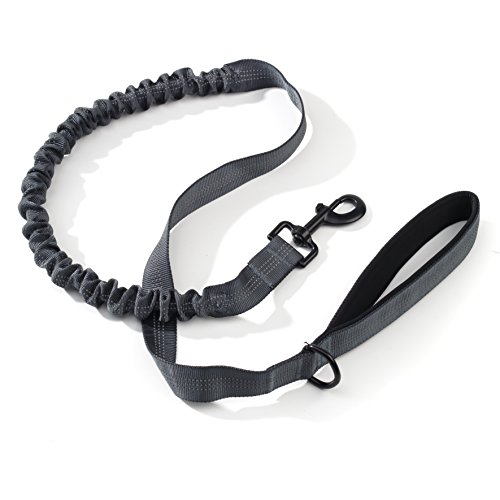 Correa de perro elástica, para absorción de tirones, ajustable y resistente, con mango cómodo