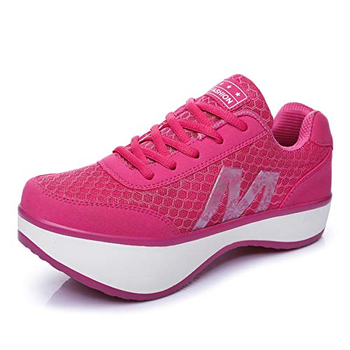 Corrector de Postura Frente Alto y Trasero bajo Zapatos al revés, Alivio del Dolor de Espalda y Hombro, Soporte Lumbar, Corregir la Mala Postura de la Columna Vertebral,Rosado,39