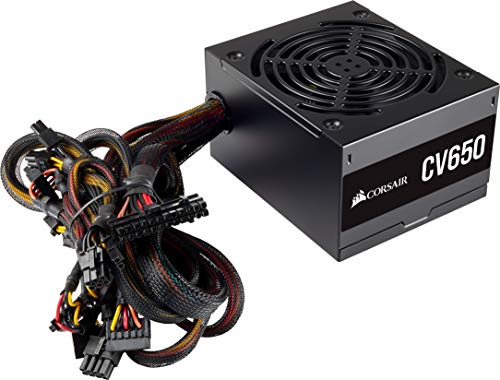 Corsair CV650 No Modular, CV Series, Certificación de Eficiencia 80 Plus Bronze, 650 Watt Fuente de Alimentación, Color Negro