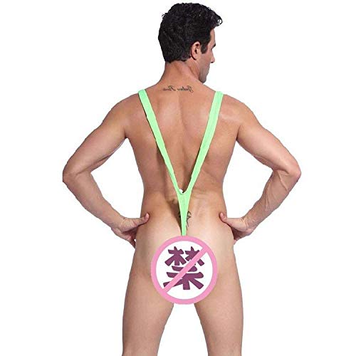 Corsés para Mujer Conjuntos de lencería para Mujer Bikini de una Pieza para Hombre, Tirantes Sexis de una Pieza, Tangas, Traje de baño, Bragas con Tirantes en Forma de V, Verde, Talla única