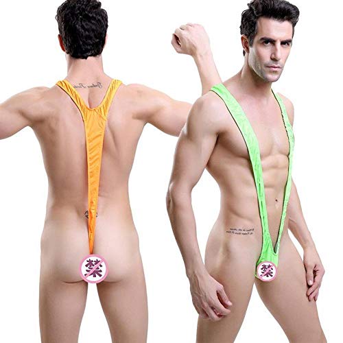 Corsés para Mujer Conjuntos de lencería para Mujer Bikini de una Pieza para Hombre, Tirantes Sexis de una Pieza, Tangas, Traje de baño, Bragas con Tirantes en Forma de V, Verde, Talla única
