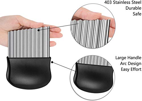 Cortador Ondulado de Acero Inoxidable, Cortador de Patatas Fritas con Utensilios de Cocina para Cortar Patatas, Batatas, Frutas y Verduras