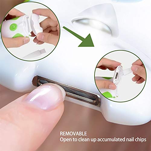 Cortaúñas Eléctrico 2 en 1, ZoneYan Cortaúñas Eléctrico y Lima, Electric Nail Trimmer & File, Herramienta de Manicura Electronica, Lámpara LED Incorporada, Cortaúñas Eléctrico para Adultos, Ancianos