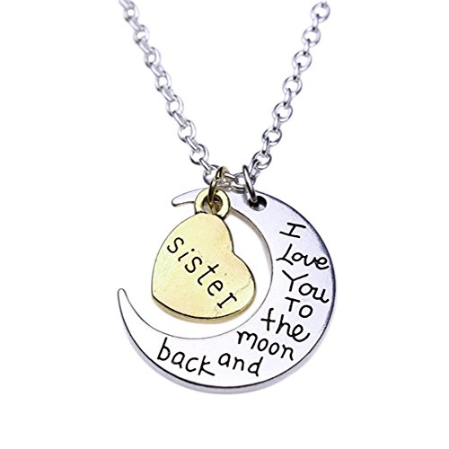 Cosanter 1x Colgante Luna Collar Collar de Plata de Amor Collar de Mujer Joyeria Múltiples Estilos Regalo de Cumpleaños de Navidad