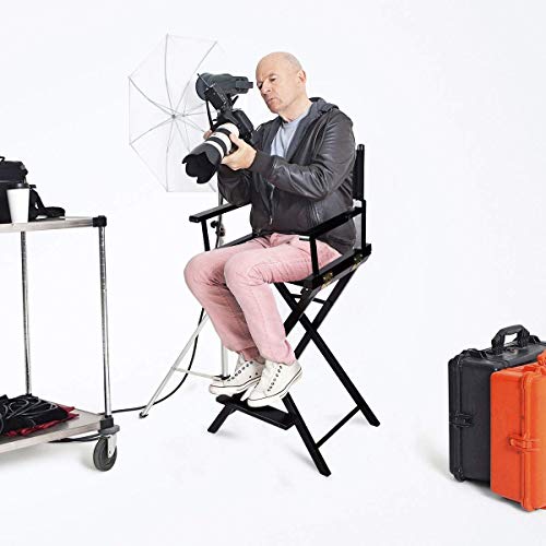 COSTWAY Silla de Director Madera Plegable con Bolsillos Laterales