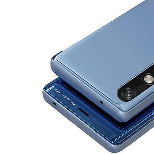 COTDINFORCA LG K61 Funda Espejo Ultra Slim Ligero Flip Clear View Standing Cover Mirror PC Cover Protectora Fundas Caso para LG K61 Mirror PU Rose Gold MX.