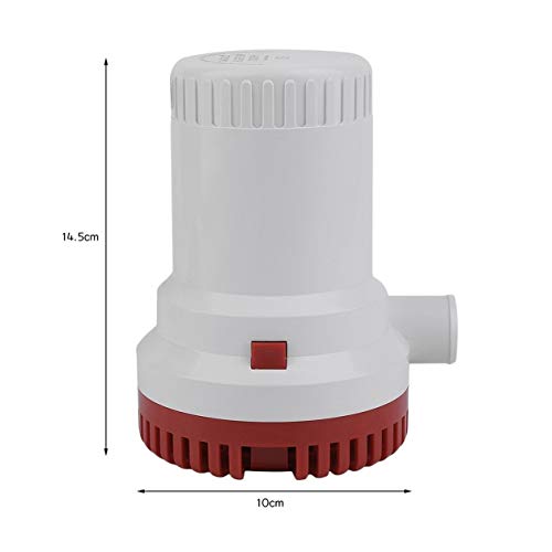 cottonlilac 2000GPH Protección no automática Resistente a la corrosión Anti-Airlock Bomba de achique Sumergible para Barco Marino Bomba de Agua de vacío - Blanco