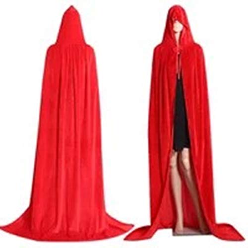Course Capa con Capucha Rojo para Halloween, Capucha Unisex para Adultos, con Capucha y Capa de Halloween, Capa con Capucha para Fiesta de Difraces Noche Vampire