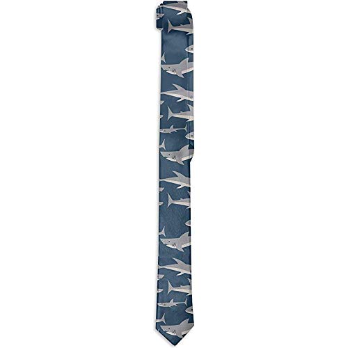 Cravatte ecologiche con stampa squalo per uomo Classica cravatta sottile attillata Cravatta da uomo Cravatta sottile per matrimonio da festa