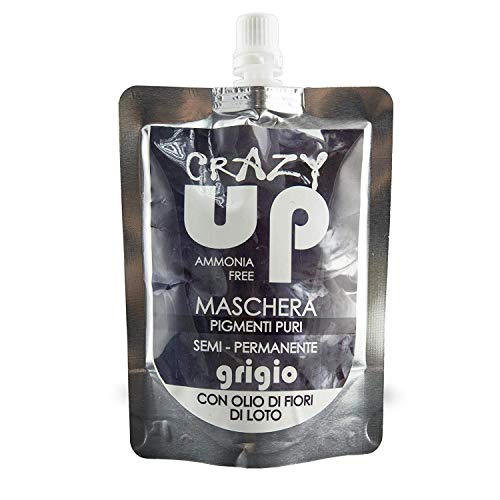Crazy Up Mascarilla Colorante para el cabello Sin Amoniaco Semipermanente - Gris - 200 ml