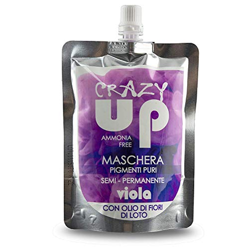 Crazy Up Mascarilla Colorante Sin Amoniaco Semipermanente para el cabello - Púrpura - 200 ml