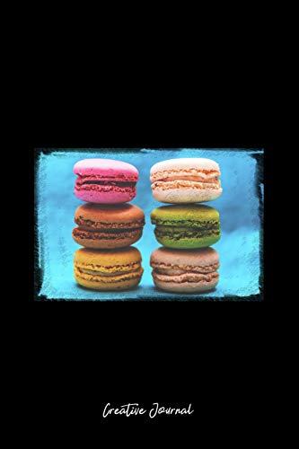 Creative Journal: Dot Grid Journal - Food Gourmet Macarons Colors Bite Size - black Dotted Diary, Planner, Gratitude, Writing, Travel, Goal, Bullet Notebook - 6x9 120 pages [Idioma Inglés]