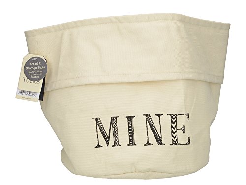 Creative Tops Stir It Up Set de 2 Yours Mine Bolsa de Almacenamiento, Tela, Crema, 23 x 23 x 50 cm