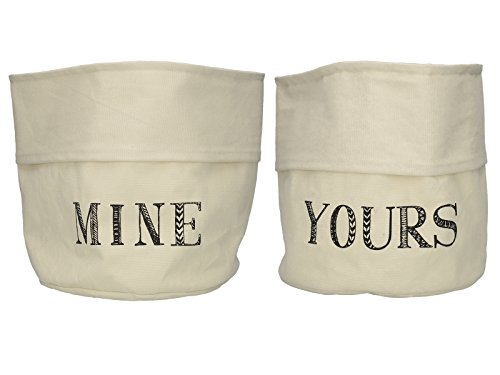 Creative Tops Stir It Up Set de 2 Yours Mine Bolsa de Almacenamiento, Tela, Crema, 23 x 23 x 50 cm