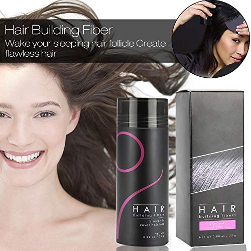 Crecimiento del Cabello Fibras para Pelo Corrector para adelgazamiento del cabello Aerosol para el cabello con aplicador de spray para la bomba(Marron Medio)