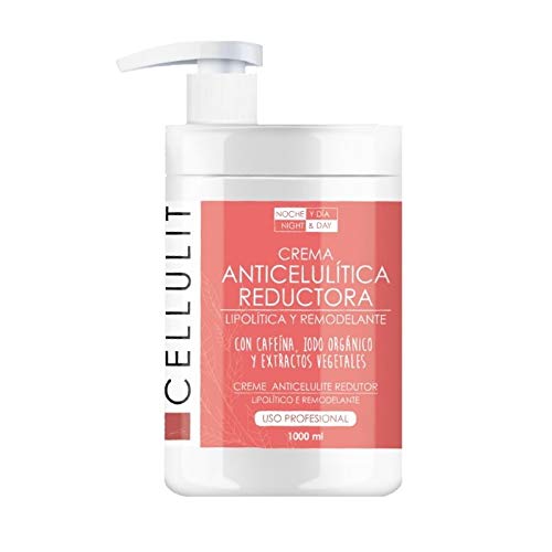 CREMA CELLULIT NOCHE&DIA. ANTICELULITICA REDUCTORA. Con cafeina, Iodo Organico y extractos Vegetales. 1000ml