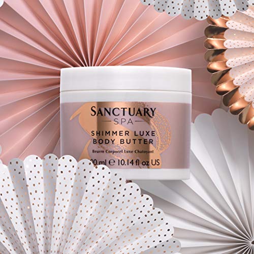 Crema corporal Sanctuary Spa, Shimmer Luxe Rose Gold Radiance, 300 ml