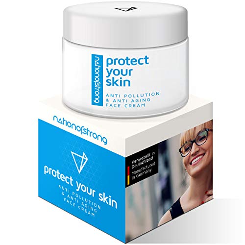 Crema de día anticontaminación Protect Your Skin con un filtro de luz azul contra los daños de la piel causados por la radiación de los teléfonos móviles - crema facial no comedogénica, no grasa