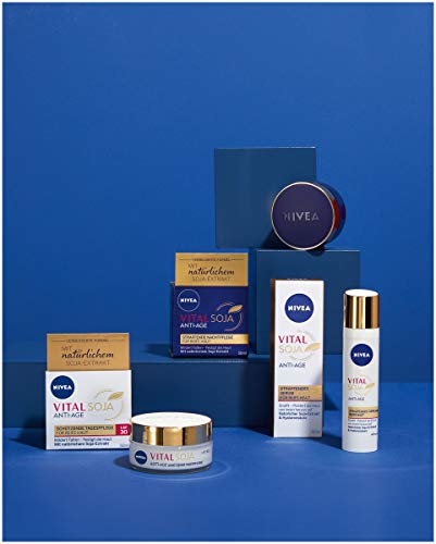 Crema de día Nivea Vital Soja con protección solar 15 (50 ml), fórmula reafirmante con extracto de soja natural, cuidado hidratante para arrugas atenuadas
