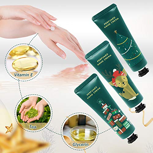 Crema de Manos,Set de Regalo de Crema de Manos Navidad,Crema Hidratante y Protectora para Cuerpo y manos, Sin tacto graso, Evita las grietas,Navidad Sets de Regalo Ideales para Mujeres 3 * 30ml