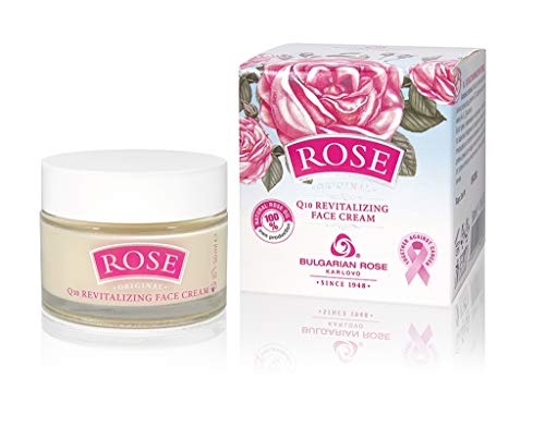 Crema facial revitalizante "Rose Q10" con agua de rosa búlgara
