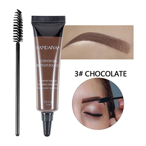 Crema para elineador de cejas con pincel, Gel profesional para cejas Ceja impermeable Ceja Gel de cejas Tinte Cejas Pincel Herramientas cosméticas(3)